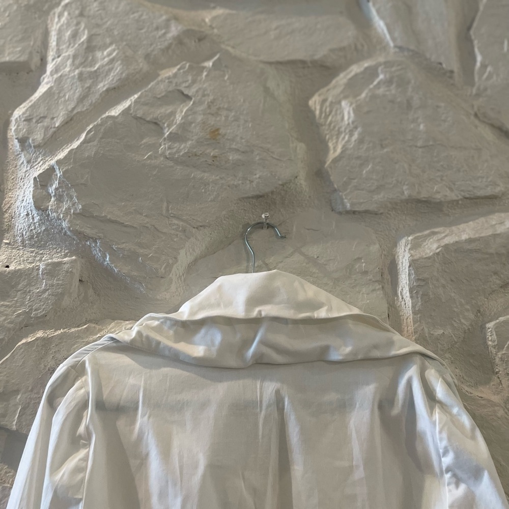 Joseph Ribkoff White Collared Long Sleeve Button Up Blouse 10 - Picture 4 of 5